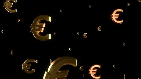 Euro sign falling, loop, 3D animation Stock Footage 75839477