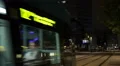 Euro Sign Frankfurt Am Main Financial District European Central Bank Night Tram HD Footage