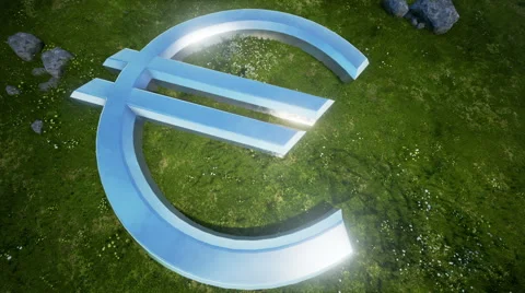 Euro Sign On Green Field 4 Stock Footage 61941663