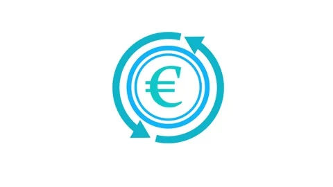 Euro sign icon, on circle pointer animation background Stock Footage 258217900