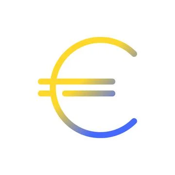 Euro sign pixel perfect gradient linear ui icon Ilustração Stock