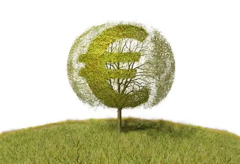 Euro sign on a tree Stock Illustration