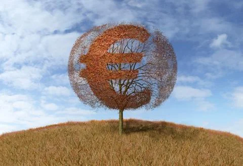 Euro sign on a tree Stock-Illustration