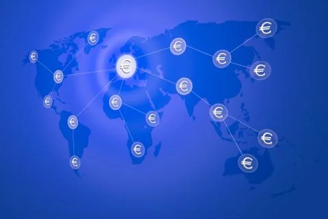 Euro sing buttons network Stock Photos