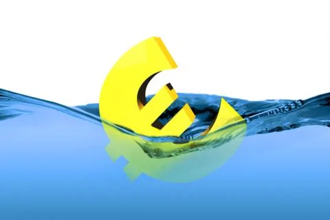 Euro sinking Stock Illustration
