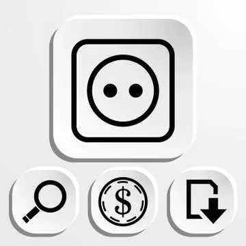 Euro socket icon stock vector illustration flat design Stockillustratie