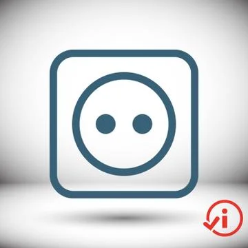 Euro socket icon stock vector illustration flat design Stock Illustration