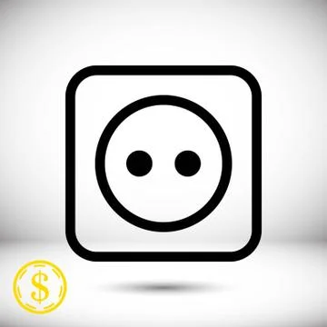 Euro socket icon stock vector illustration flat design Stock Illustration
