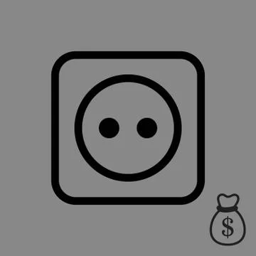 Euro socket icon stock vector illustration flat design イラスト素材