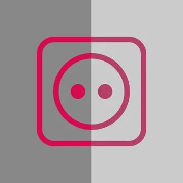 Euro socket icon stock vector illustration flat design 스톡 일러스트