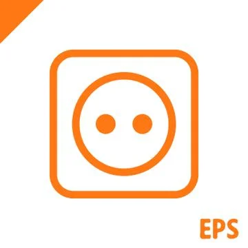 Euro socket icon stock vector illustration flat design Stock Illustration
