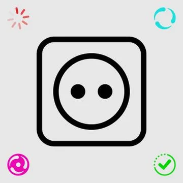 Euro socket icon stock vector illustration flat design 스톡 일러스트