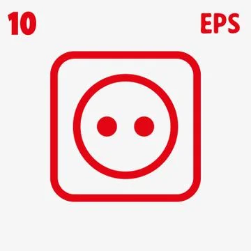 Euro socket icon stock vector illustration flat design Stock Illustration
