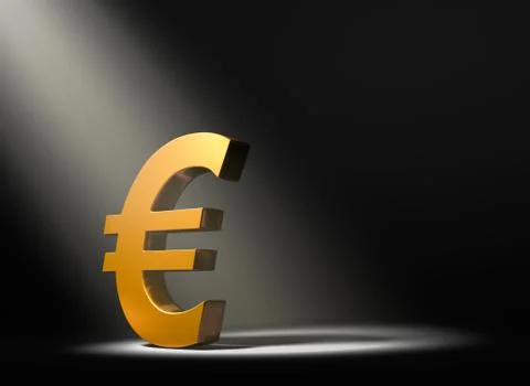 Euro in the spotlight Stock Illustration