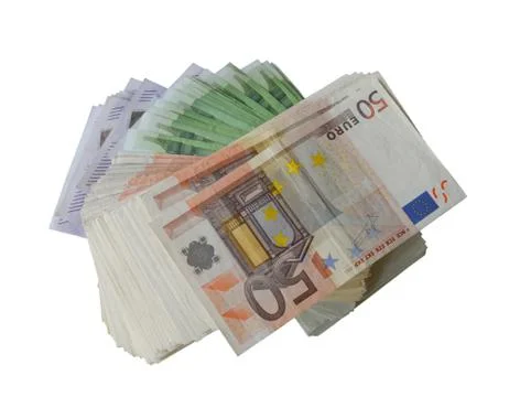 Euro Stack of Bills Stock Photos