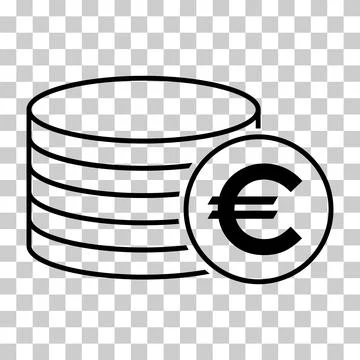 Euro stack coin, flat icon money design, cash sign vector illustration Stock Illustration