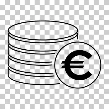 Euro stack coin, flat icon money design, cash sign vector illustration Illustrazione stock