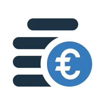 Euro, stack icon. Simple editable vector design isolated on a white backgroun Stock Illustration