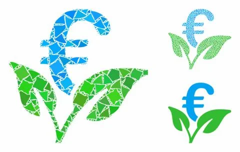 Euro startup sprout Composition Icon of Ragged Parts 库存插图