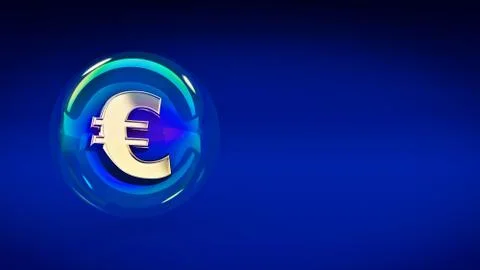 Euro symbol in bubble. 3d rendering Stock Illustration