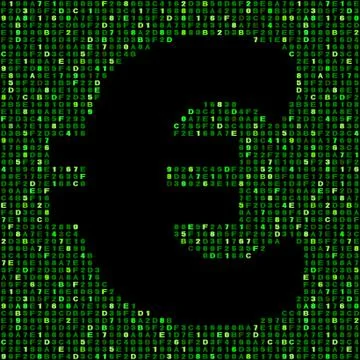 Euro symbol on green hex code illustration Stock-Illustration