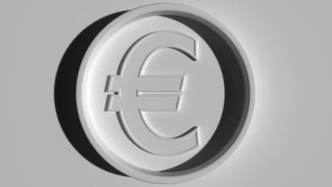 Euro symbol in ring, eclipse lighting. Economic report or forex related 3D Stock Illustration