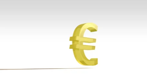 Euro Symbol turning loop Stock Footage 40095532
