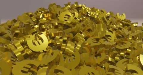 Euro symbol waves Stock Footage 201525404