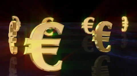 Euro symbols 3D loopable background 스톡 동영상 1000678