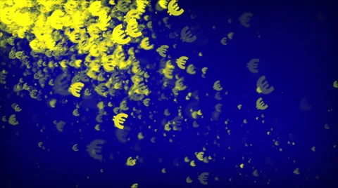 Euro Symbols Blue Falling Stock-Footage 47459953
