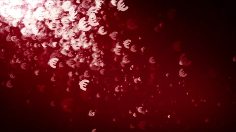 Euro Symbols Red Falling Stock Footage 47460803