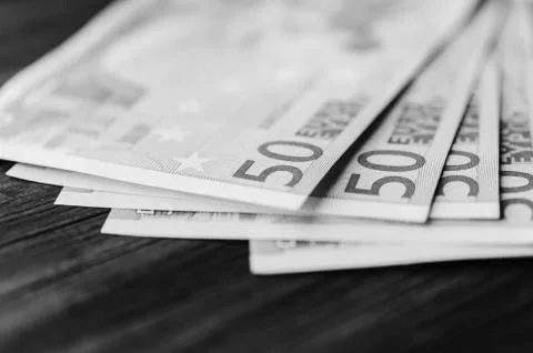 Euro On Table Stock Photos