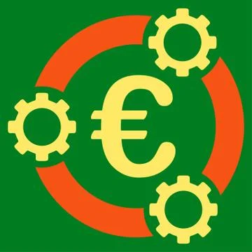 Euro Teamwork Flat Icon Stock Illustration
