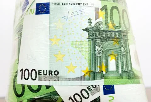 Euro in a transparent package Foto stock