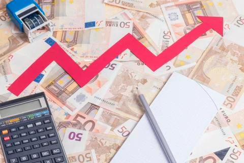 Euro value increasing Stock Photos
