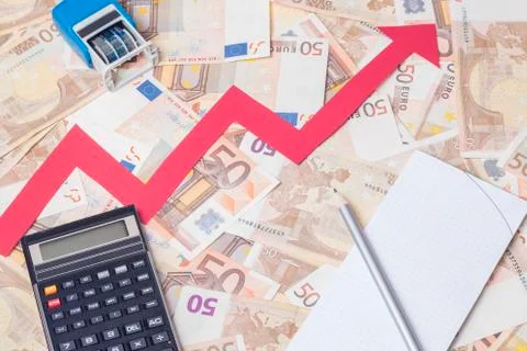 Euro value increasing Stock Photos