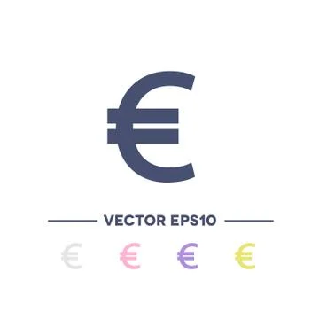 Euro vector icon Stock Illustration