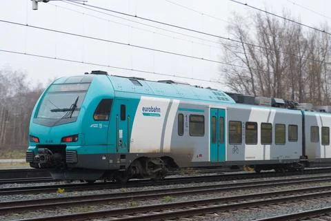 Eurobahn train passing by Stock Photos