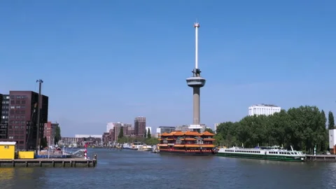 Euromast tower in Rotterdam Video stock 189980798