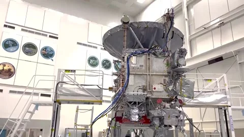 Europa Clipper in final preparations for its historic voyage to Jupiter's icy mo Stock Footage 273802414