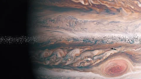Europa Clipper Space Probe Passing Jupiter Asteroids Stock Footage 301279510