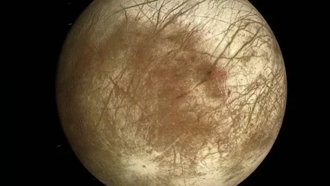 Europa moon of Jupiter. Elements of this video furnished by NASA. Stock Footage 226323836