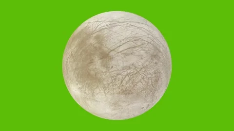 Europa Moon Rotating Green Screen Animation 4K Stock Footage 335747780