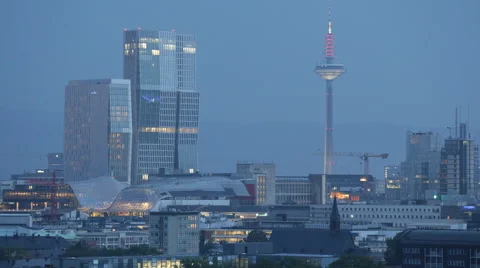 Europaturm Europe Tv Tower Frankfurt Sky Stock Video Pond5