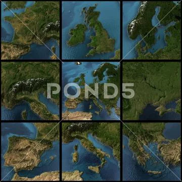 Europe 3d rendering map set Ilustraciones de archivo