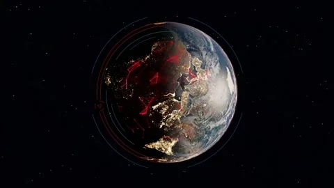 Europe and earth under possible attack from alien elements. Vertical Stock Footage 270143410