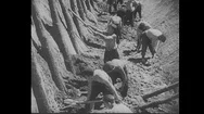 Europe - Circa 1942-1944 World War Ii Citizens Help Build Trenches Stock Footage