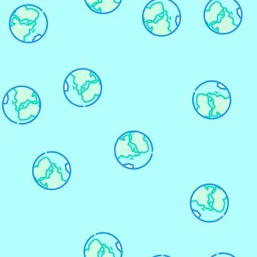 Europe earth planet map vector seamless pattern Stock Illustration