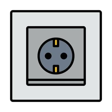 Europe Electrical Socket Icon 스톡 일러스트