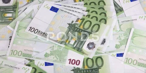 Europe euros banknote of hundreds Stock Photos